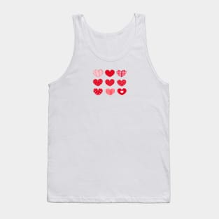 Red hearts Happy Valentine's day Tank Top